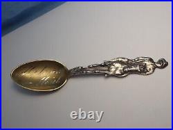 Antique Sterling Silver Souvenir Spoon Teddy Roosevelt Helena Montana 30.3G