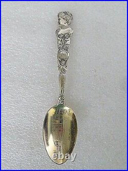 Antique Sterling Silver Souvenir spoon Chicago 1893 World Fair & Bertha Palmer