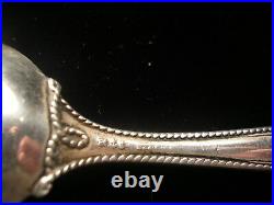 Antique Sterling Silver Spoon Army- Navy 6 Inch Heavy Engraving Excellent Cond