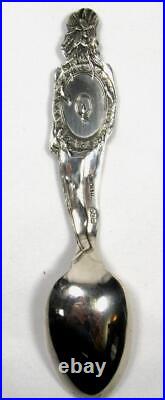 Antique Sterling Silver Spoon Full Body Indian Chief 46 grams