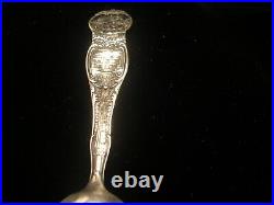 Antique Sterling Silver Spoon September 1912 Lady Holding Orange 6 Inch Ex. Cond