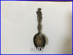 Antique Sterling Silver Spoon with Full Figural Miner Nome, Alaska Lucky Strike