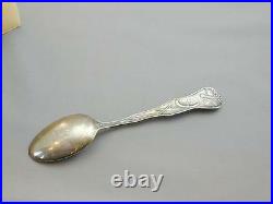 Antique Sterling Souvenir Spoon Fort Stanwix Rome NY Indian Chief Headdress