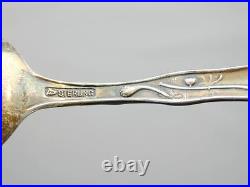 Antique Sterling Souvenir Spoon Fort Stanwix Rome NY Indian Chief Headdress