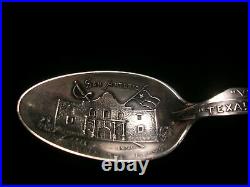 Antique Sterling Spoon The Alamo 6 Inch Daughters Of The Republic Of Texas 1891