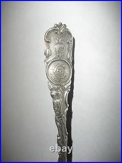 Antique Sterling silver spoon The New York press club NYPC Owl
