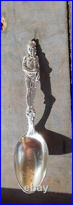 Antique Susanville Cal Ca Sterling Silver Souvenir Spoon Indian