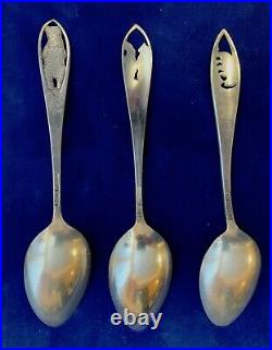 Antique/Vintage Sterling Silver BEAR YELLOWSTONE Souvenir Spoons, Lot of (3)