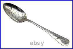Antique WALLACE Sterling Silver CHICAGO Souvenir Spoon FORT DEARBORN 1830