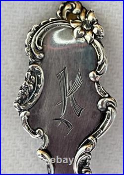 Antique Wallace Sterling Spoon Cross Crown Symbol God's Kingdom Cherubs Trumpets