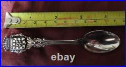 Antique sterling silver France Attractions- Set of Five Souvenir Spoons