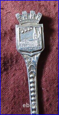 Antique sterling silver France Attractions- Set of Five Souvenir Spoons