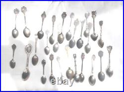Antique sterling silver souvenir spoons lot