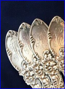 Antique/vintage J. E. Caldwell, Set Of (8) Sterling Silver Grapefruit Spoons