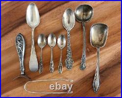 Assorted Antique 925 Sterling Silver Souvenir Spoon Silverware Lot 140 grams