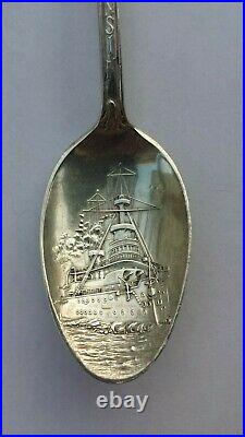 Battleship Wisconsin Pabst Beer Sterling Silver Spoon 1898 Souvenir Milwaukee