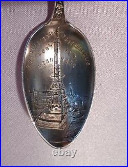 BeautifulEnamel Sterling Soldiers & Sailors Monument Indianapolis Souvenir Spoon