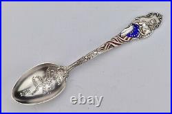Betsy Ross Birth of the Flag Philadelphia Sterling Silver Enamel Souvenir Spoon