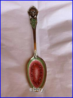 Black Americana Enameled Watermelon Sterling Spoon Atlanta Charles W. Crankshaw