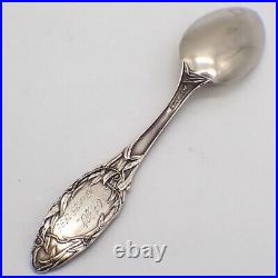 Buffalo Souvenir Spoon Sterling Silver Mechanics Mono EW 1899