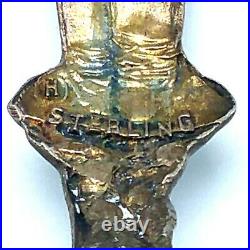Ca 1900 Antique Sterling Silver Independence Gold Mine Cripple Creek Figural