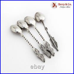 Catalina Island Souvenir Spoons Set Figural Fish Twist Handle Sterling Silver