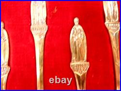 Collection of 8 sterling silver spoons of British Monarchs & wives 1837-1937