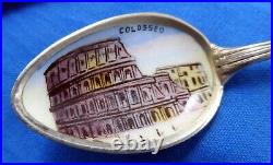 Colosseum Rome Italy Roma Antique Enamel Bowl 800/1000 Souvenir Spoon