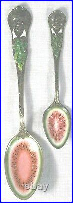 Crankshaw Black Americana Sterling Silver Watermelon Spoon Atlanta Pair