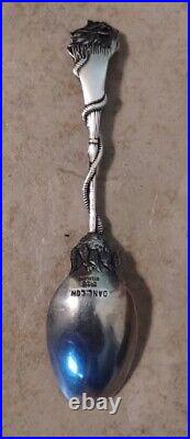 DANIEL LOW Sterling Silver WITCH and Black Cat Souvenir SPOON 4.25