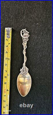 Daniel Low & Co. Sterling Silver Souvenir Spoon Salem 1692 Cat & Witch