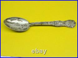 Detroit Harbor Sterling 925 Collector Spoon Very Ornate Detailed Patina Vintage