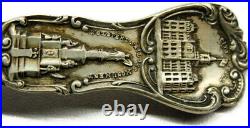Detroit Harbor Sterling 925 Collector Spoon Very Ornate Detailed Patina Vintage