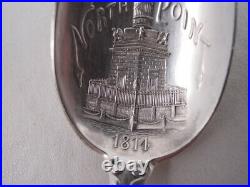 Dominick & Haff Sterling Silver Baltimore North Point Souvenir Spoon 1814 Turtle