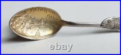 EARLY Catalina Island California Souvenir Spoon Sterling Silver Hand Etched CB&H