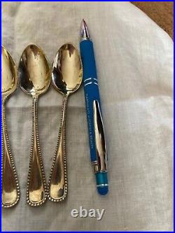 Egyptian solid silver demitasse spoons set of 6 matching Sterling