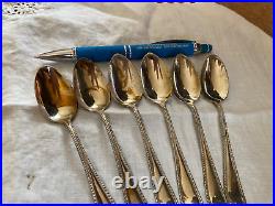 Egyptian solid silver demitasse spoons set of 6 matching Sterling