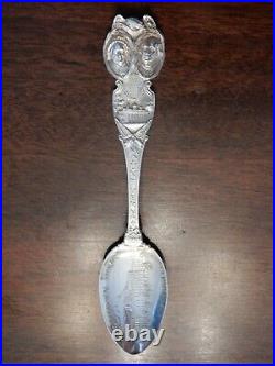 Eight Antique Sterling Silver Souvenir Spoons Dating from 1894