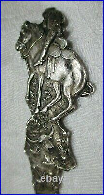 El Paso Sterling Silver Rodeo Cowboy on Horse Souvenir Spoon Roped Up 25 G