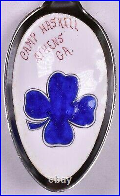 Enamel Cotton Boll Haskell Blue Clover Sterling Spoon
