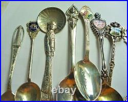 Fabulous Vintage Estate Hallmarked Lot Of 11 Silver Souvenir Tea Spoons # 19123