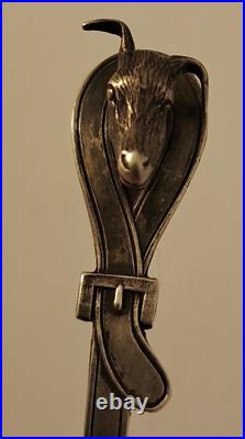 Figural COW CALF HEAD Souvenir Spoon Handmade ALBUQUERQUE New Mexico c. 1899 RARE