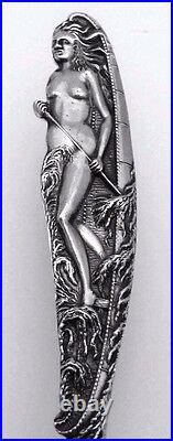 Figural Nude Woman with Canoe Souvenir Spoon Maid of the Mist at Niagara Falls