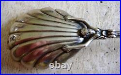 Figural Spoon Very Unusual Sterling Silver London Shell Bowl ca. 1895 Antique
