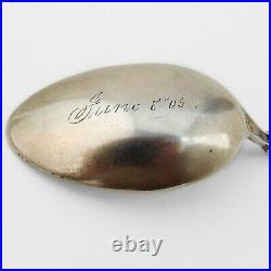 Florida Souvenir Spoon Tampa Alligator Bowl Sterling Silver 1905