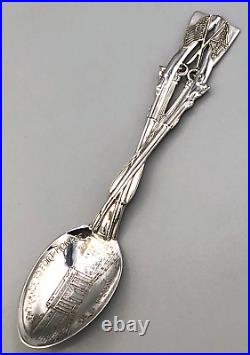 Fort Monroe, Virginia Sterling Silver Souvenir Spoon 6, Rifles on Handle
