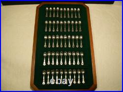 Franklin Mint, 50 Official State Flower Miniature Sterling Spoons with Presentatio