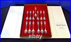 Franklin Mint Collection of Apostle Spoons Solid Sterling Silver 1973 with COA