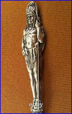 Full Body Indian Chief Ritzville Washington Sterling 4.2 Spoon Mayer Brothers