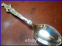 Full Figural Antique Uncle Sam 5 5/8 Sterling Souvenir Spoon Excellent Crisp